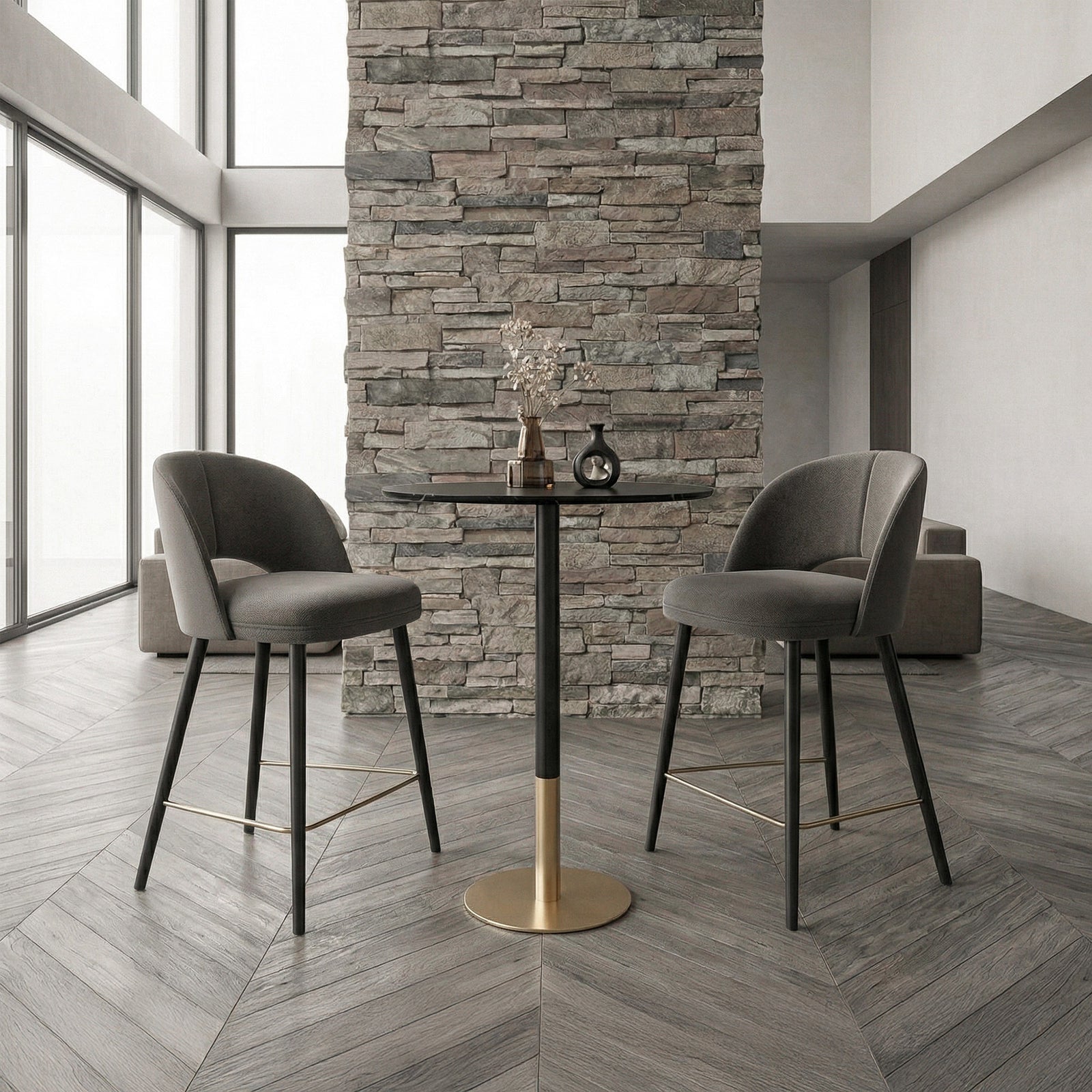31.5 Inch Pub Table In Black - View 2 - Joshua Marshal
