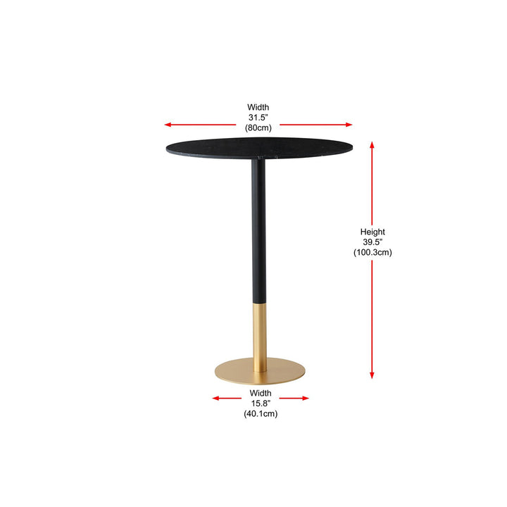 31.5 Inch Pub Table In Black - View 4 - Joshua Marshal
