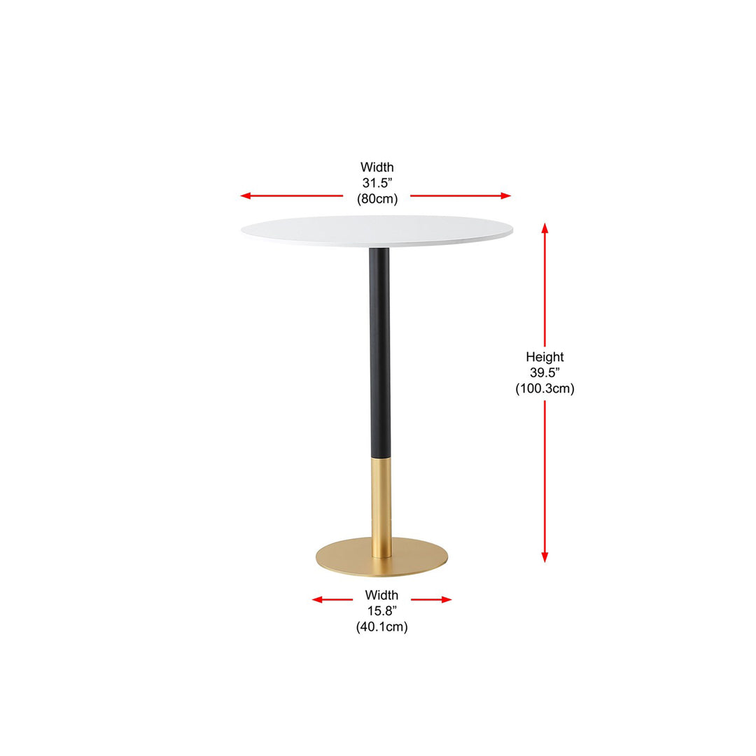 31.5 Inch Pub Table In White - View 4 - Joshua Marshal