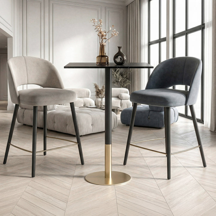 28 Inch Pub Table In Black Black And Gold Finish - FURNITURE by Joshua Marshal