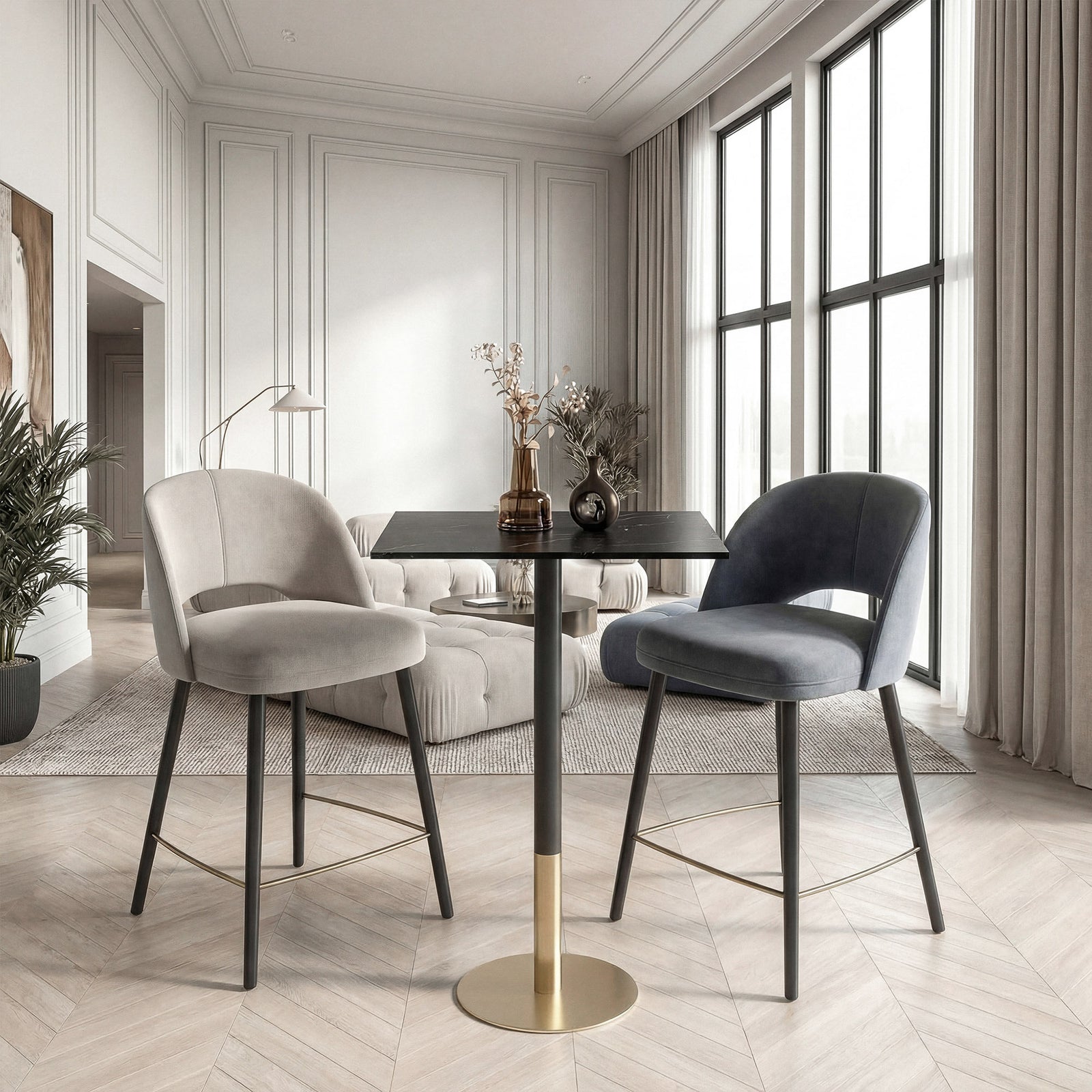 28 Inch Pub Table In Black - View 2 - Joshua Marshal