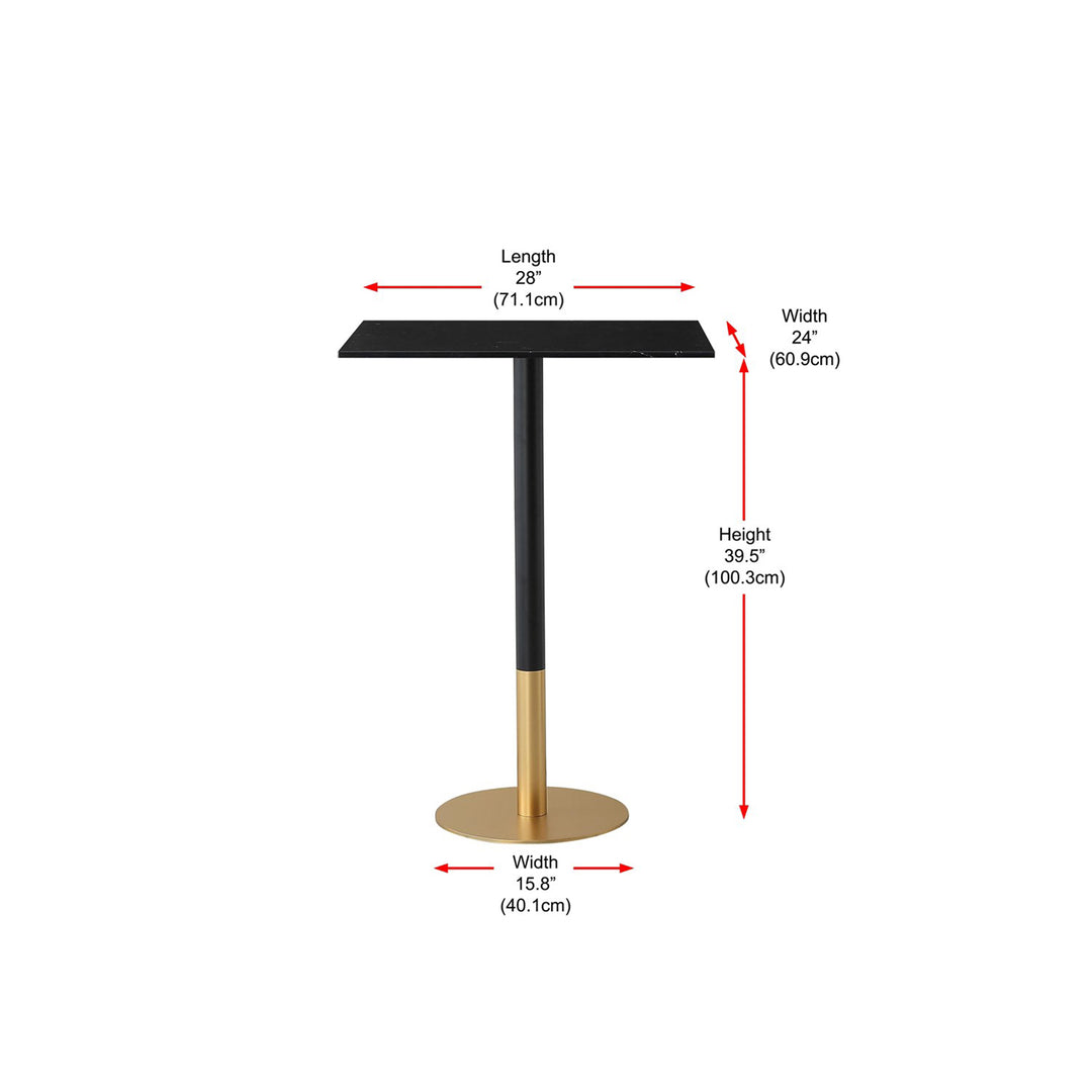28 Inch Pub Table In Black - View 4 - Joshua Marshal