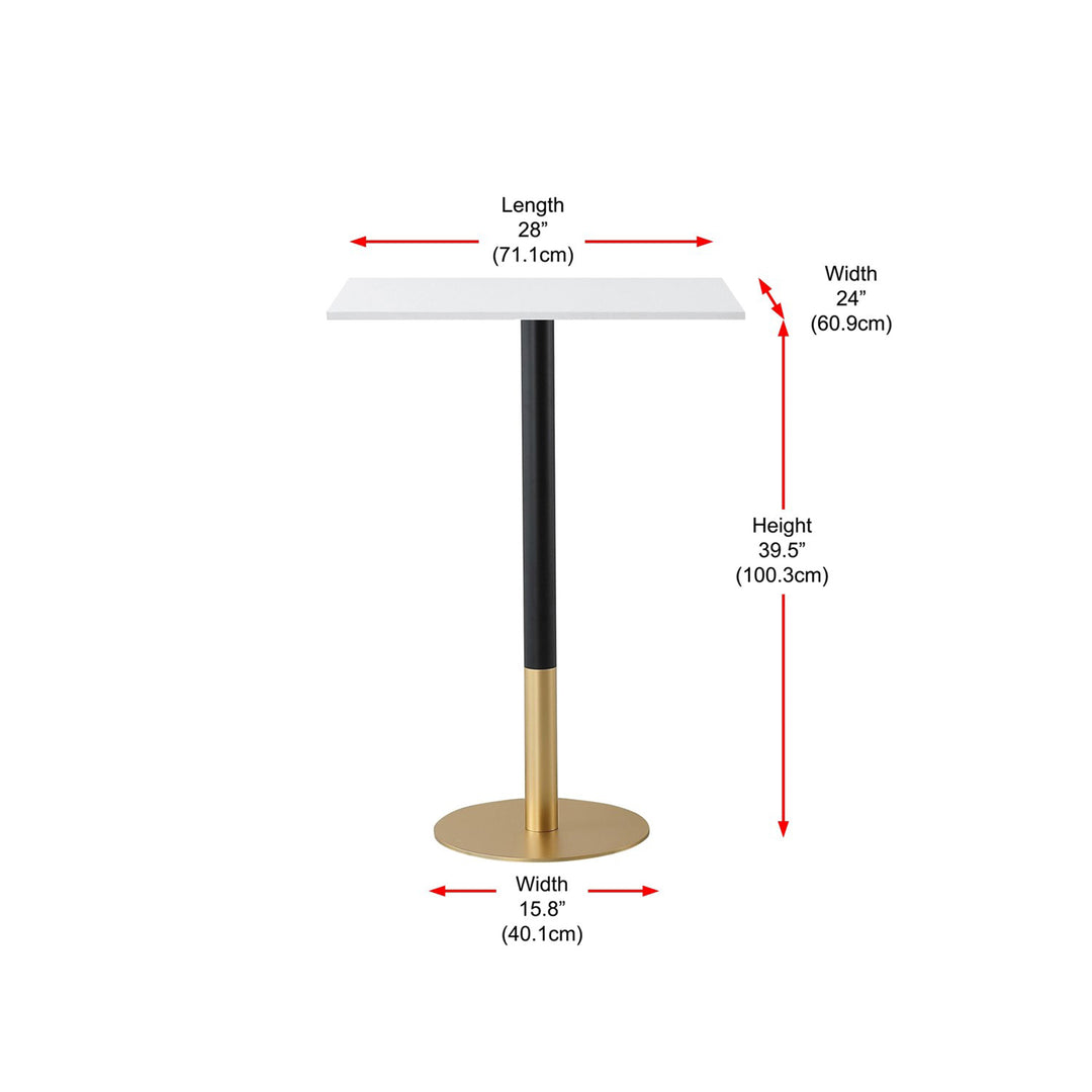 28 Inch Pub Table In White - View 4 - Joshua Marshal