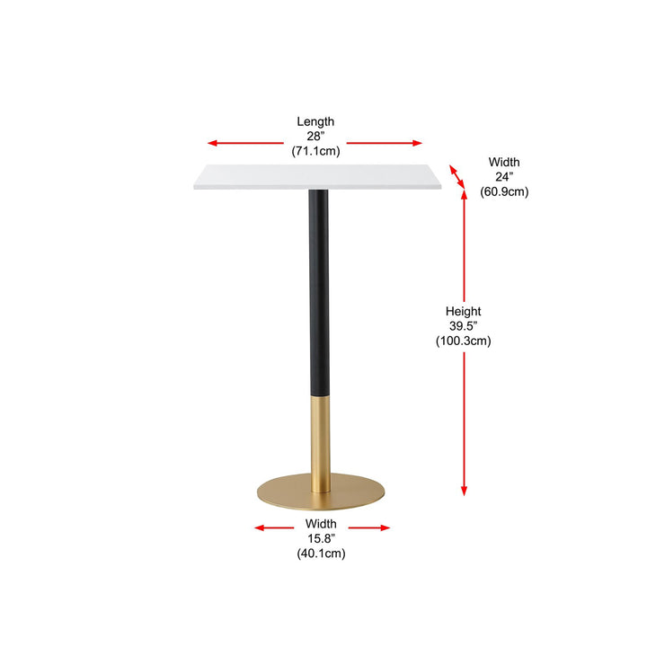 28 Inch Pub Table In White - View 4 - Joshua Marshal