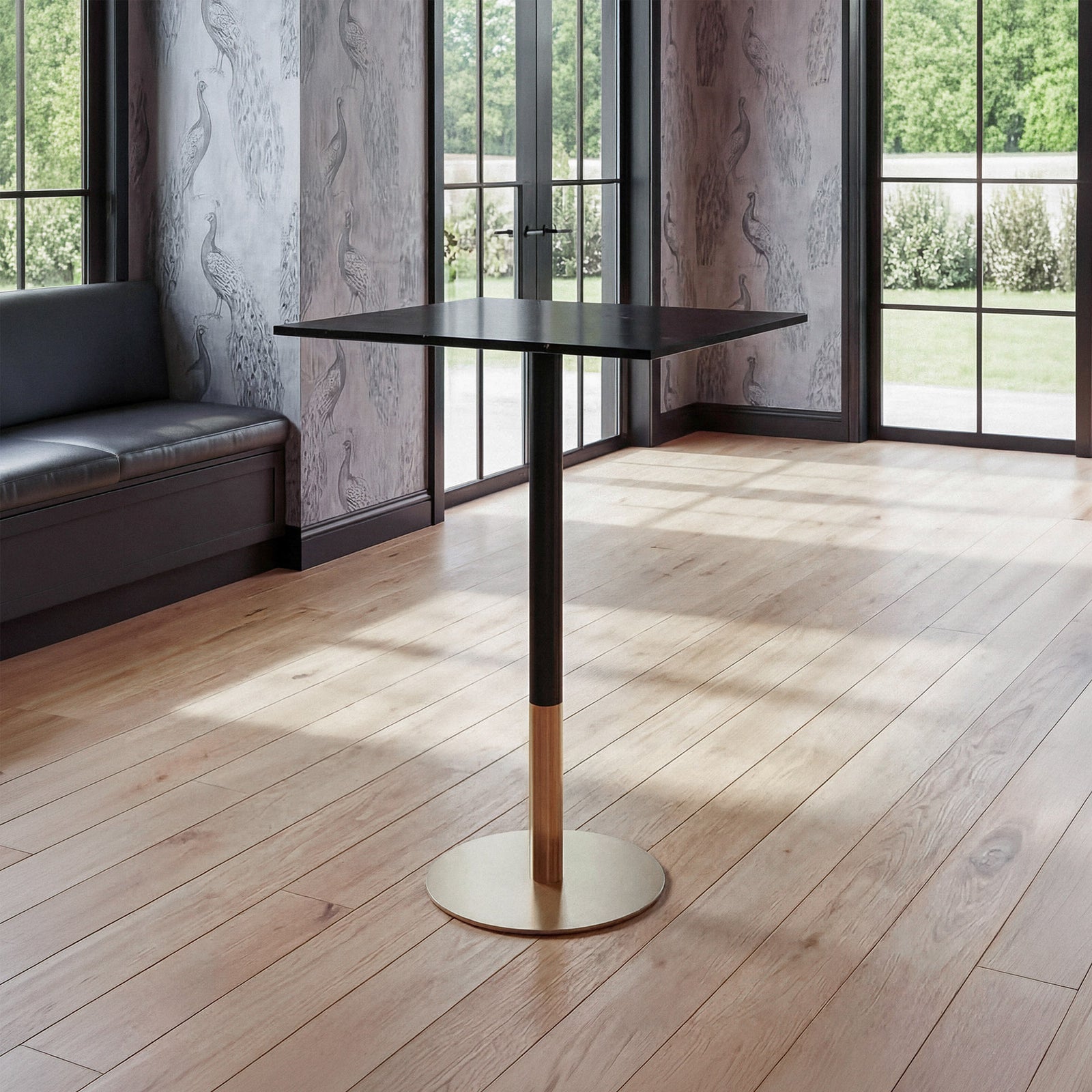 31.5 Inch Pub Table In Black Black And Gold Finish - FURNITURE by Joshua Marshal
