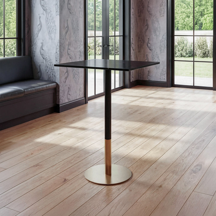 31.5 Inch Pub Table In Black Black And Gold Finish - FURNITURE by Joshua Marshal