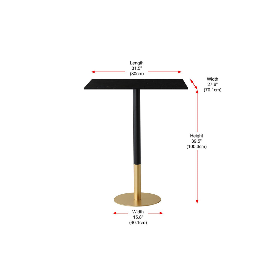 31.5 Inch Pub Table In Black - View 4 - Joshua Marshal