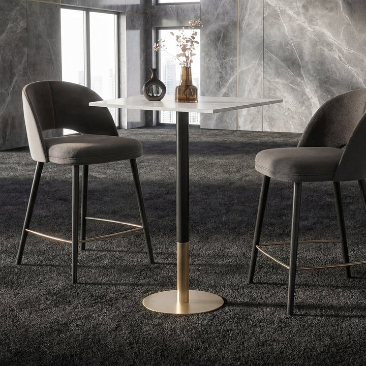 31.5 Inch Pub Table In White White And Gold Finish - FURNITURE by Joshua Marshal