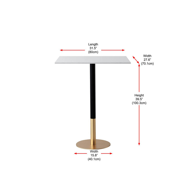 31.5 Inch Pub Table In White - View 4 - Joshua Marshal