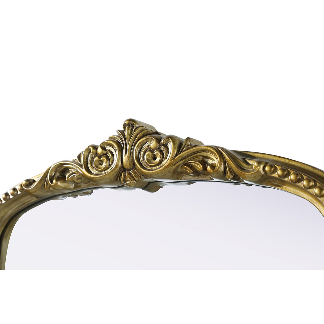 Vintage Resin Mirror 22X36 In Antique Brass - View 4 - Joshua Marshal