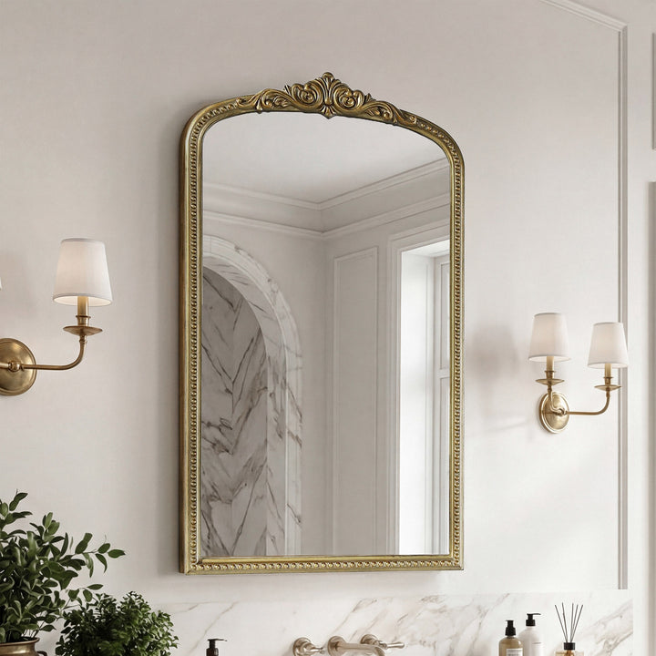 Vintage Resin Mirror 24X42 In Antique Brass Antique Brass Finish - DECOR by Joshua Marshal