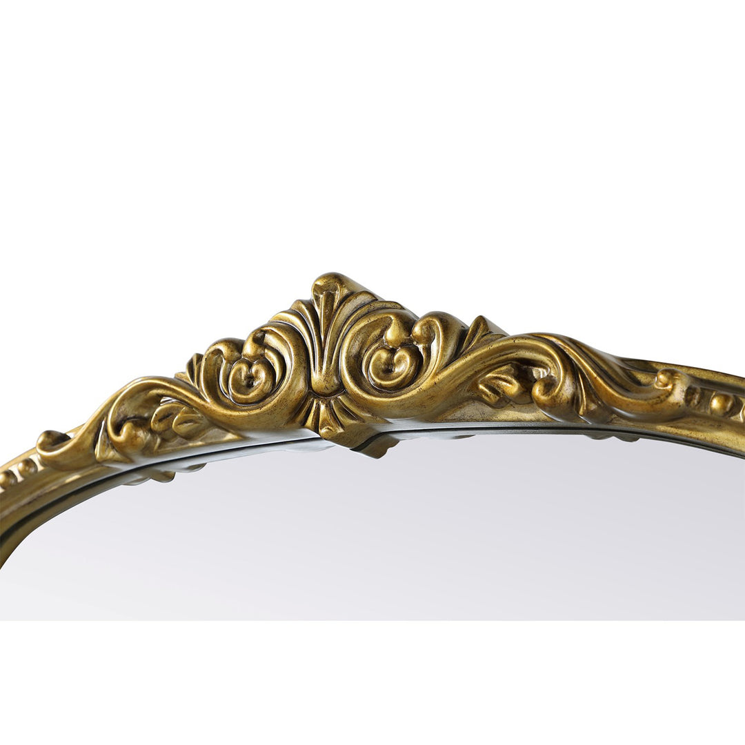 Vintage Resin Mirror 24X42 In Antique Brass - View 5 - Joshua Marshal