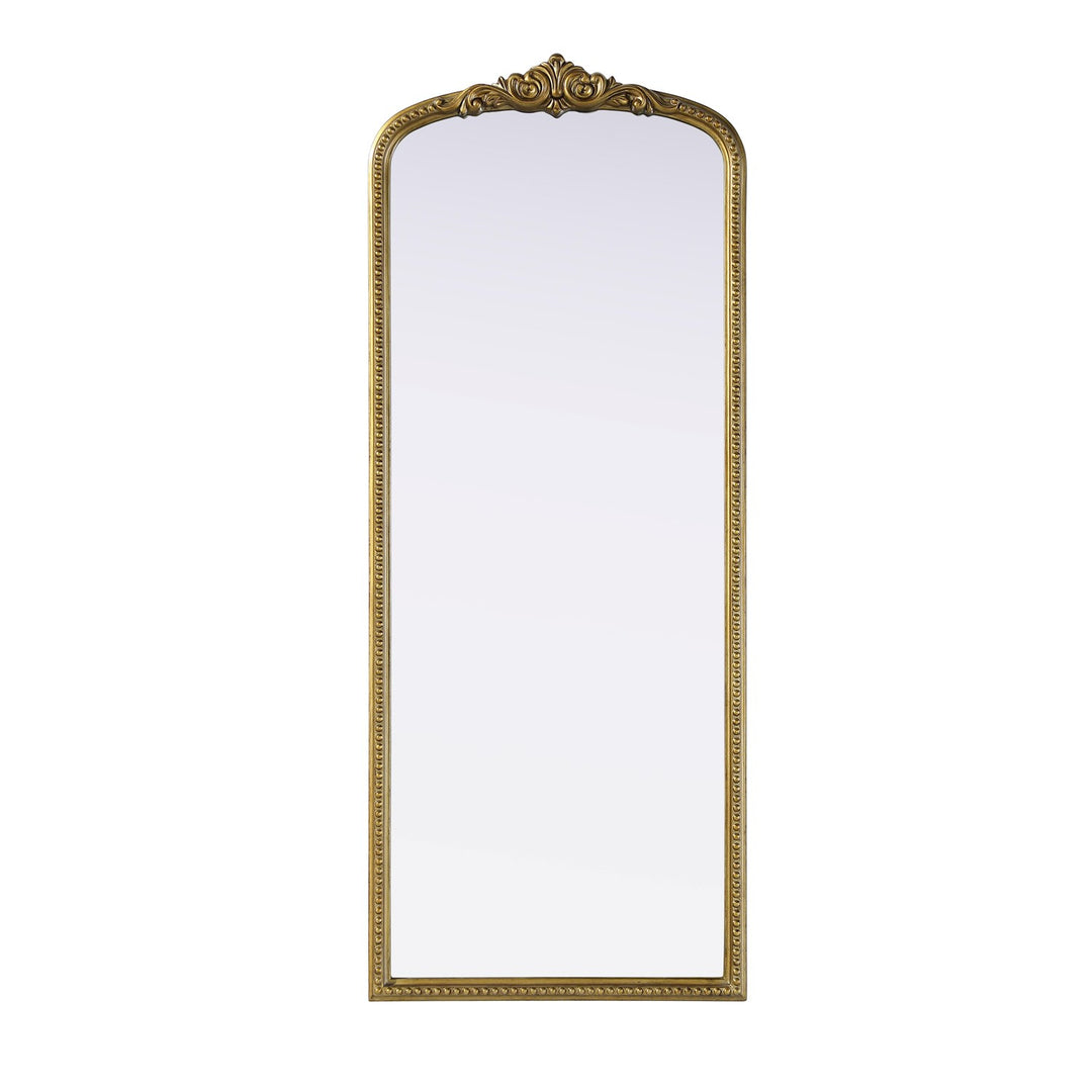 Vintage Resin Mirror 24X60 In Antique Brass - View 3 - Joshua Marshal