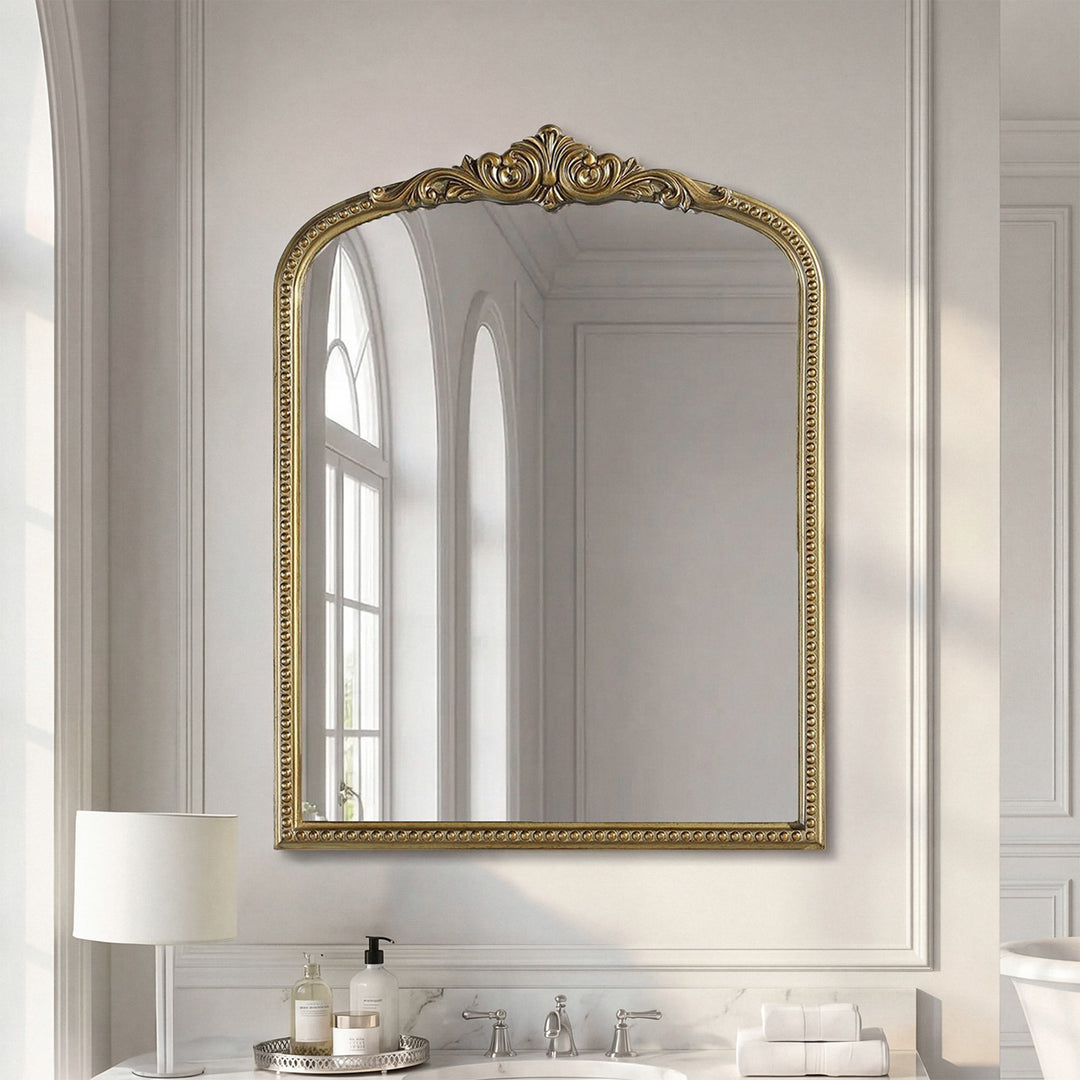 Vintage Resin Mirror 27X36 In Antique Brass Antique Brass Finish - DECOR by Joshua Marshal