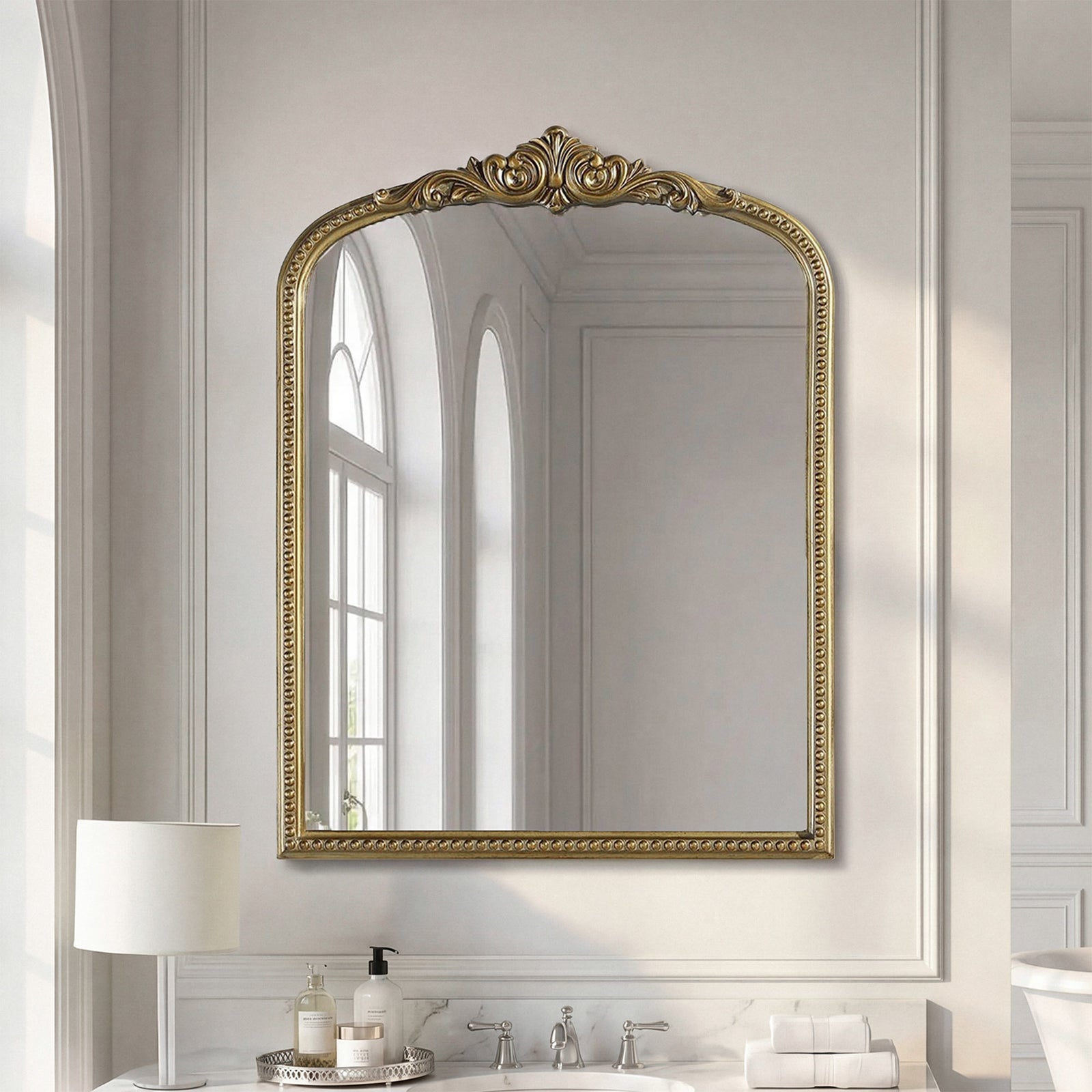Vintage Resin Mirror 27X36 In Antique Brass Antique Brass Finish - DECOR by Joshua Marshal