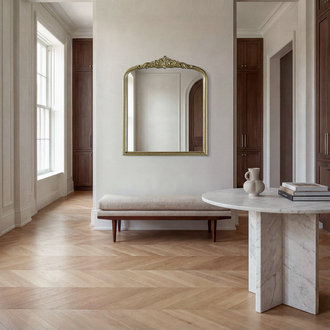 Vintage Resin Mirror 30X36 In Antique Brass - View 2 - Joshua Marshal