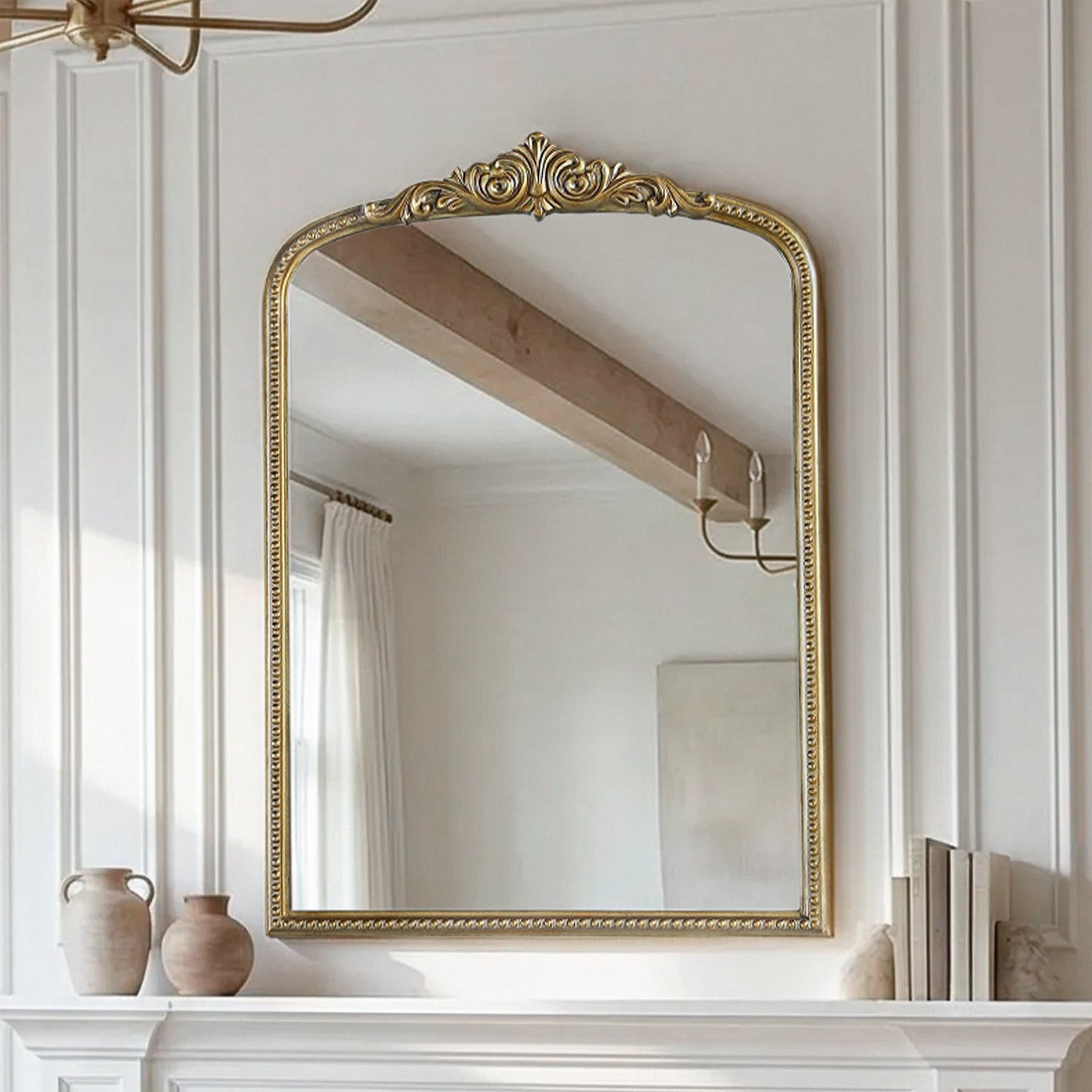Vintage Resin Mirror 30X42 In Antique Brass Antique Brass Finish - DECOR by Joshua Marshal