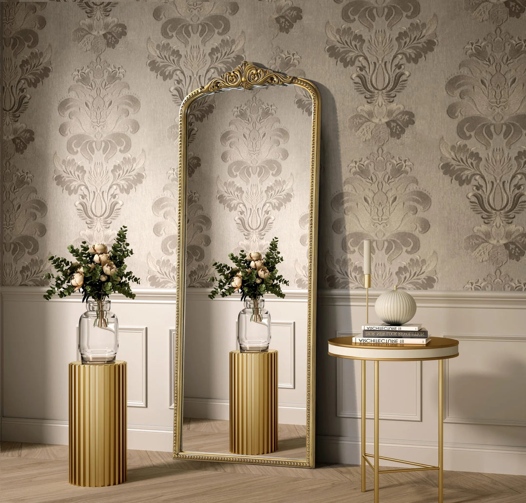 Vintage Resin Mirror 30X72 In Antique Brass - View 2 - Joshua Marshal