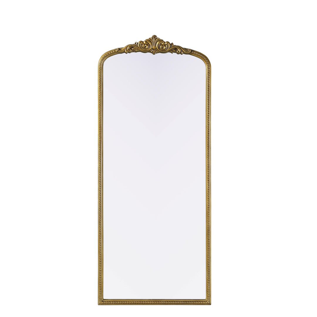 Vintage Resin Mirror 30X72 In Antique Brass - View 3 - Joshua Marshal