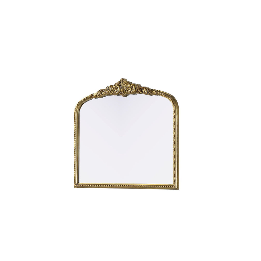 Vintage Resin Mirror 33X30 In Antique Brass - View 4 - Joshua Marshal