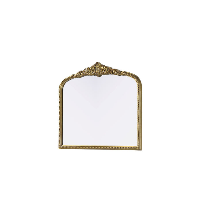 Vintage Resin Mirror 33X30 In Antique Brass - View 4 - Joshua Marshal
