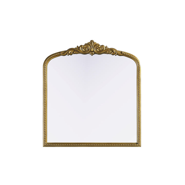 Vintage Resin Mirror 33X36 In Antique Brass - View 3 - Joshua Marshal