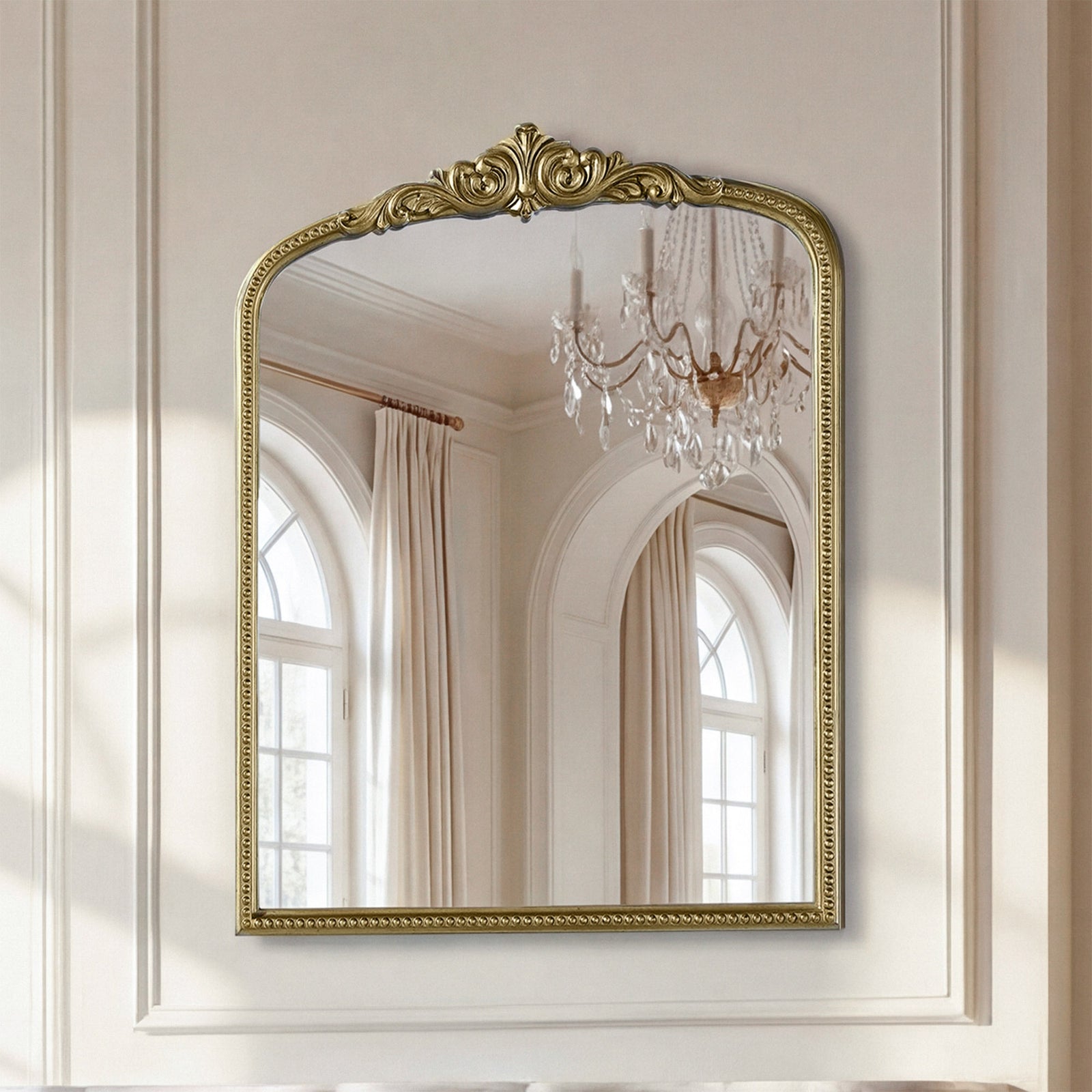 Vintage Resin Mirror 33X42 In Antique Brass Antique Brass Finish - DECOR by Joshua Marshal