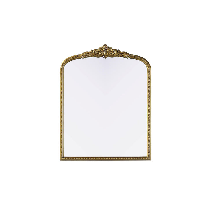 Vintage Resin Mirror 33X42 In Antique Brass - View 3 - Joshua Marshal