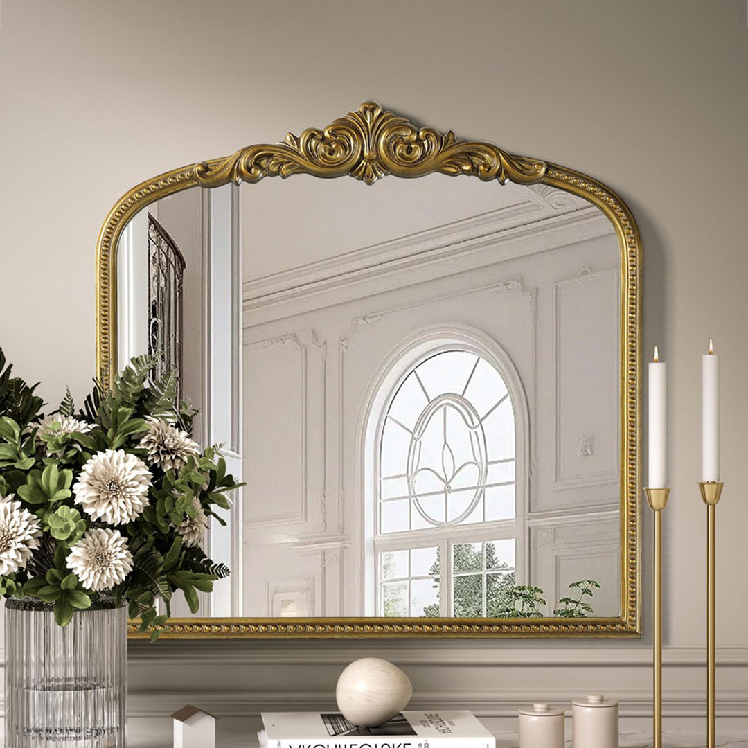 Vintage Resin Mirror 36X36 In Antique Brass Antique Brass Finish - DECOR by Joshua Marshal