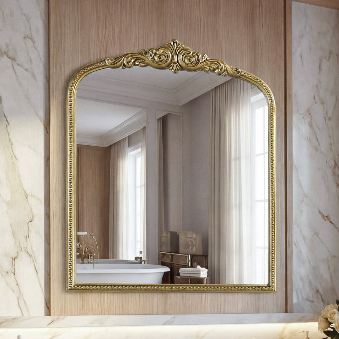 Vintage Resin Mirror 36X42 In Antique Brass Antique Brass Finish - DECOR by Joshua Marshal