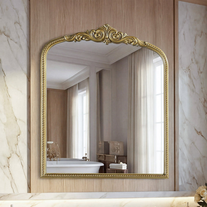 Vintage Resin Mirror 36X42 In Antique Brass Antique Brass Finish - DECOR by Joshua Marshal