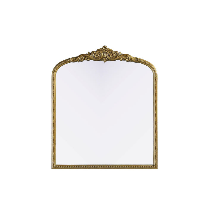Vintage Resin Mirror 36X42 In Antique Brass - View 3 - Joshua Marshal