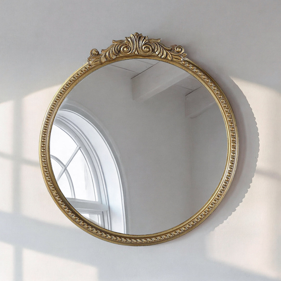Vintage Resin Mirror 24X25.6 In Antique Brass Antique Brass Finish - DECOR by Joshua Marshal