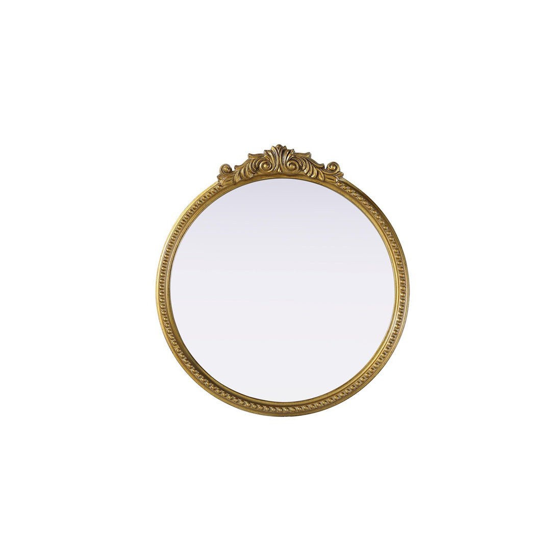 Vintage Resin Mirror 24X25.6 In Antique Brass - View 3 - Joshua Marshal