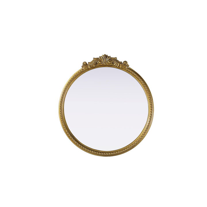 Vintage Resin Mirror 24X25.6 In Antique Brass - View 3 - Joshua Marshal