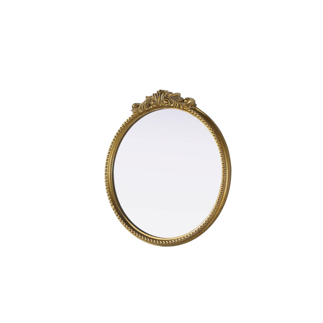 Vintage Resin Mirror 24X25.6 In Antique Brass - View 4 - Joshua Marshal