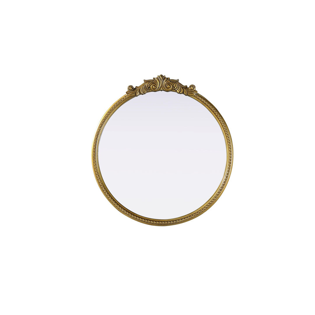 Vintage Resin Mirror 30X32 In Antique Brass - View 3 - Joshua Marshal