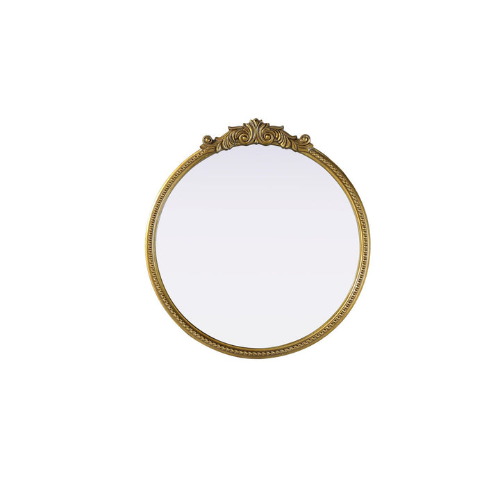 Vintage Resin Mirror 30X32 In Antique Brass - View 3 - Joshua Marshal