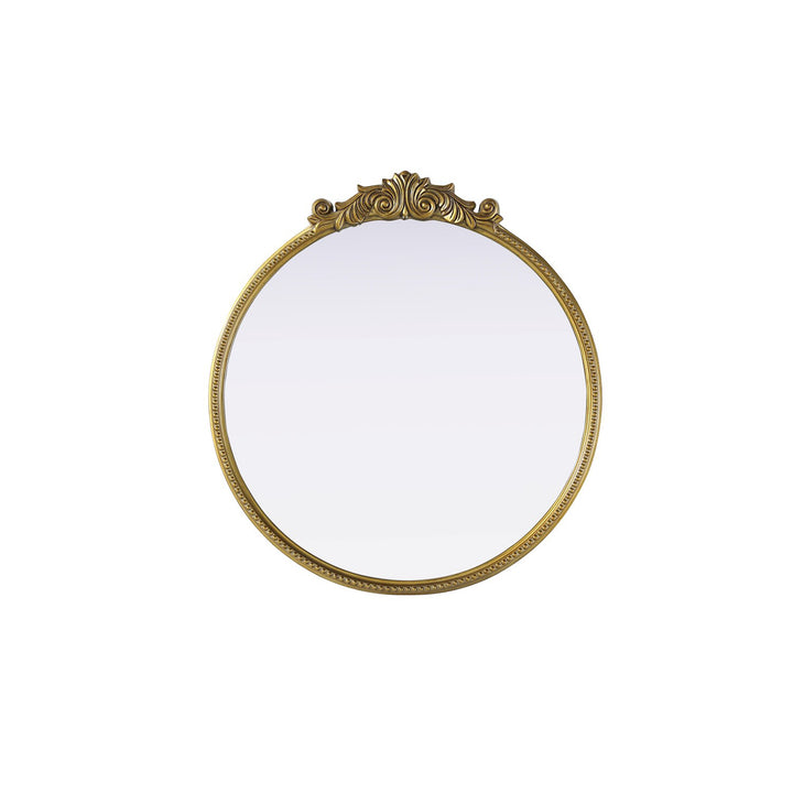 Vintage Resin Mirror 36X38 In Antique Brass - View 3 - Joshua Marshal
