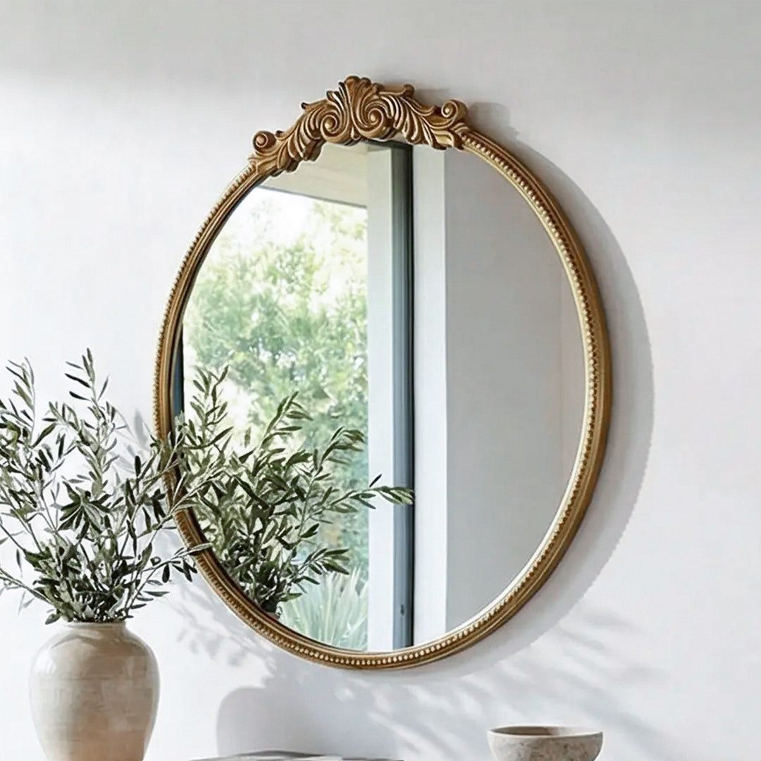 Vintage Resin Mirror 42X45 In Antique Brass Antique Brass Finish - DECOR by Joshua Marshal