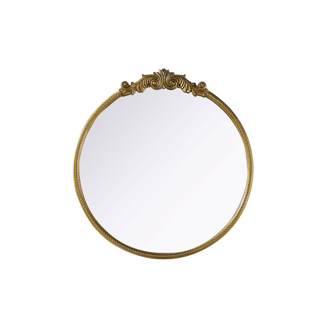 Vintage Resin Mirror 42X45 In Antique Brass - View 3 - Joshua Marshal