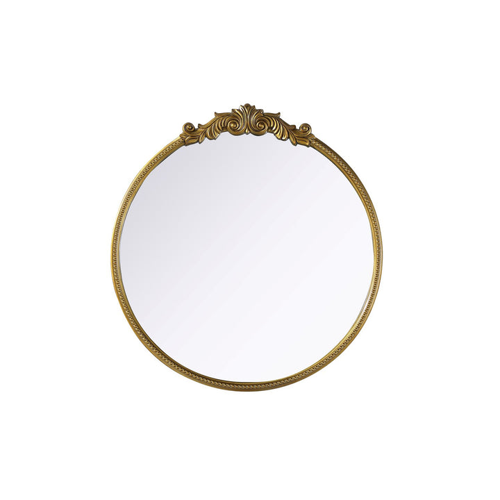 Vintage Resin Mirror 42X45 In Antique Brass - View 3 - Joshua Marshal