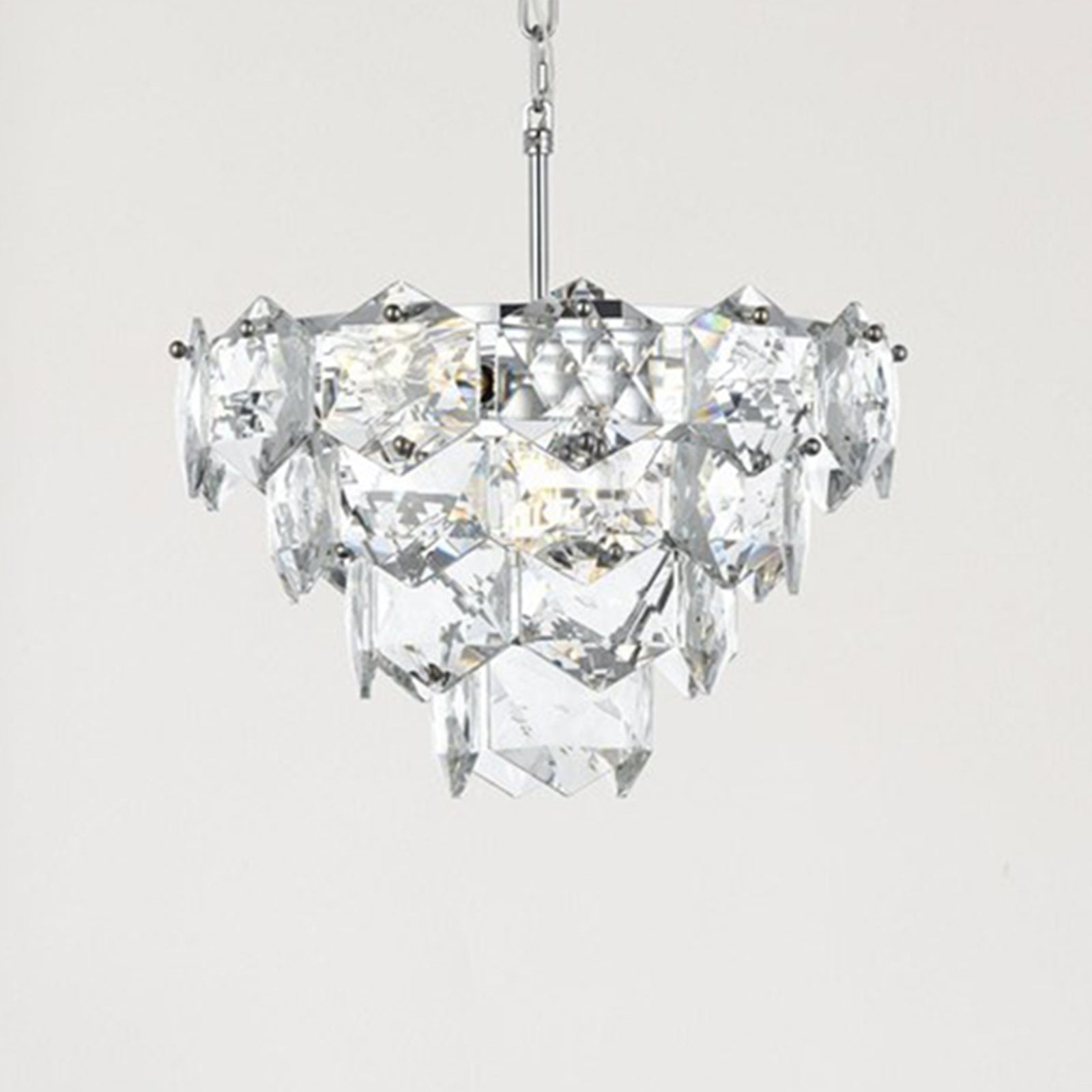 16 Inch Chandelier In Chrome Chrome And Clear Finish - LIGHTING by Joshua Marshal
