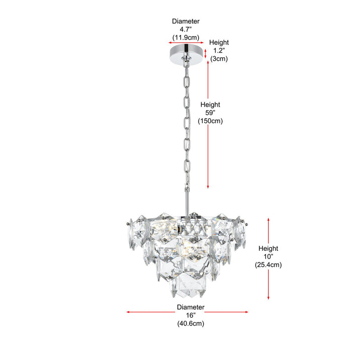 16 Inch Chandelier In Chrome - View 6 - Joshua Marshal