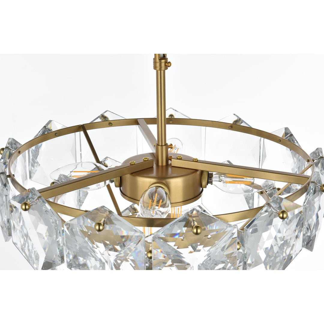 16 Inch Chandelier In Satin Gold - View 5 - Joshua Marshal