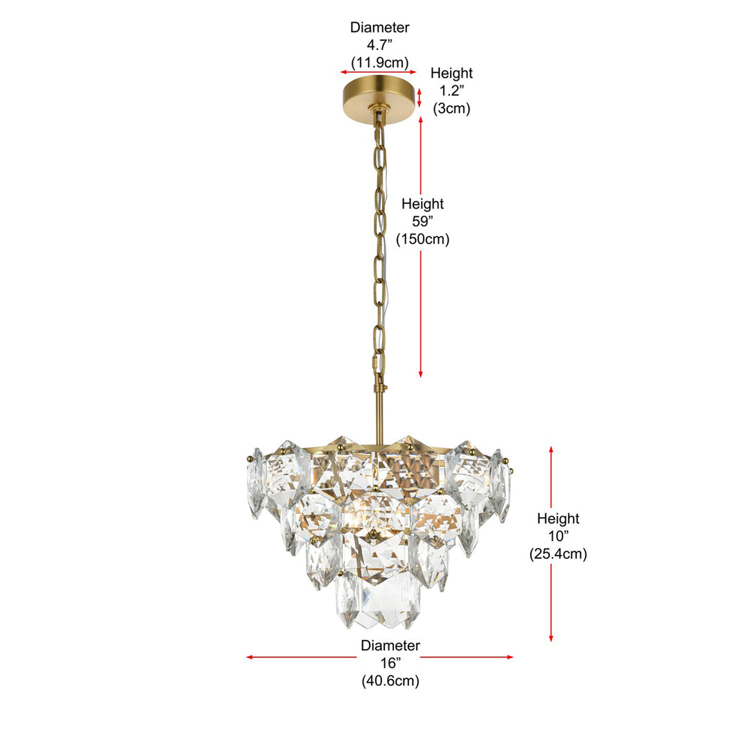 16 Inch Chandelier In Satin Gold - View 6 - Joshua Marshal
