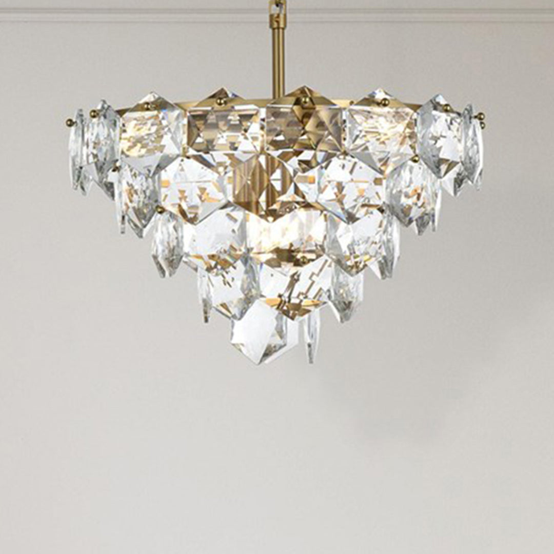 20 Inch Chandelier In Satin Gold Satin Gold And Clear Finish - LIGHTING by Joshua Marshal