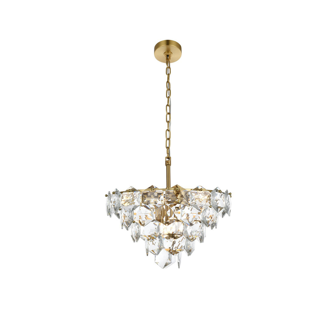 20 Inch Chandelier In Satin Gold - View 3 - Joshua Marshal