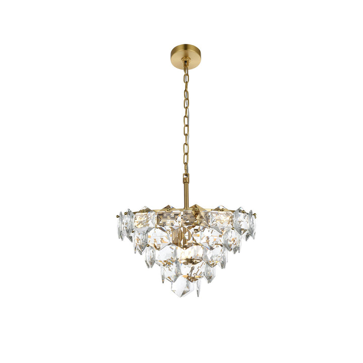 20 Inch Chandelier In Satin Gold - View 3 - Joshua Marshal