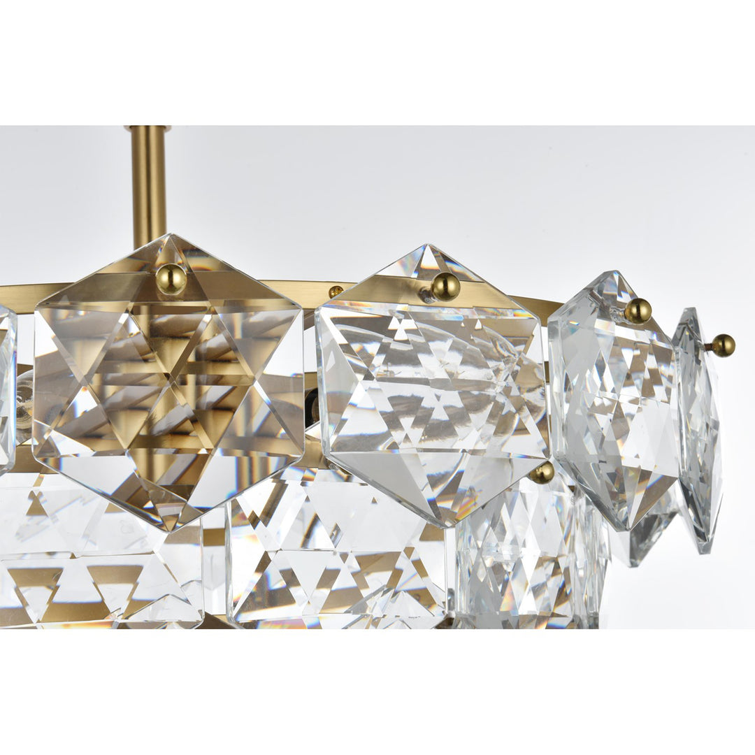 20 Inch Chandelier In Satin Gold - View 5 - Joshua Marshal